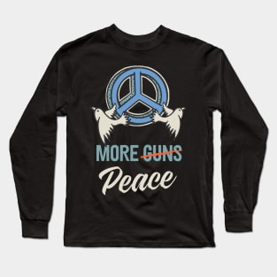 Peace Sign Doves Anti Guns Hippie Long Sleeve T-Shirt